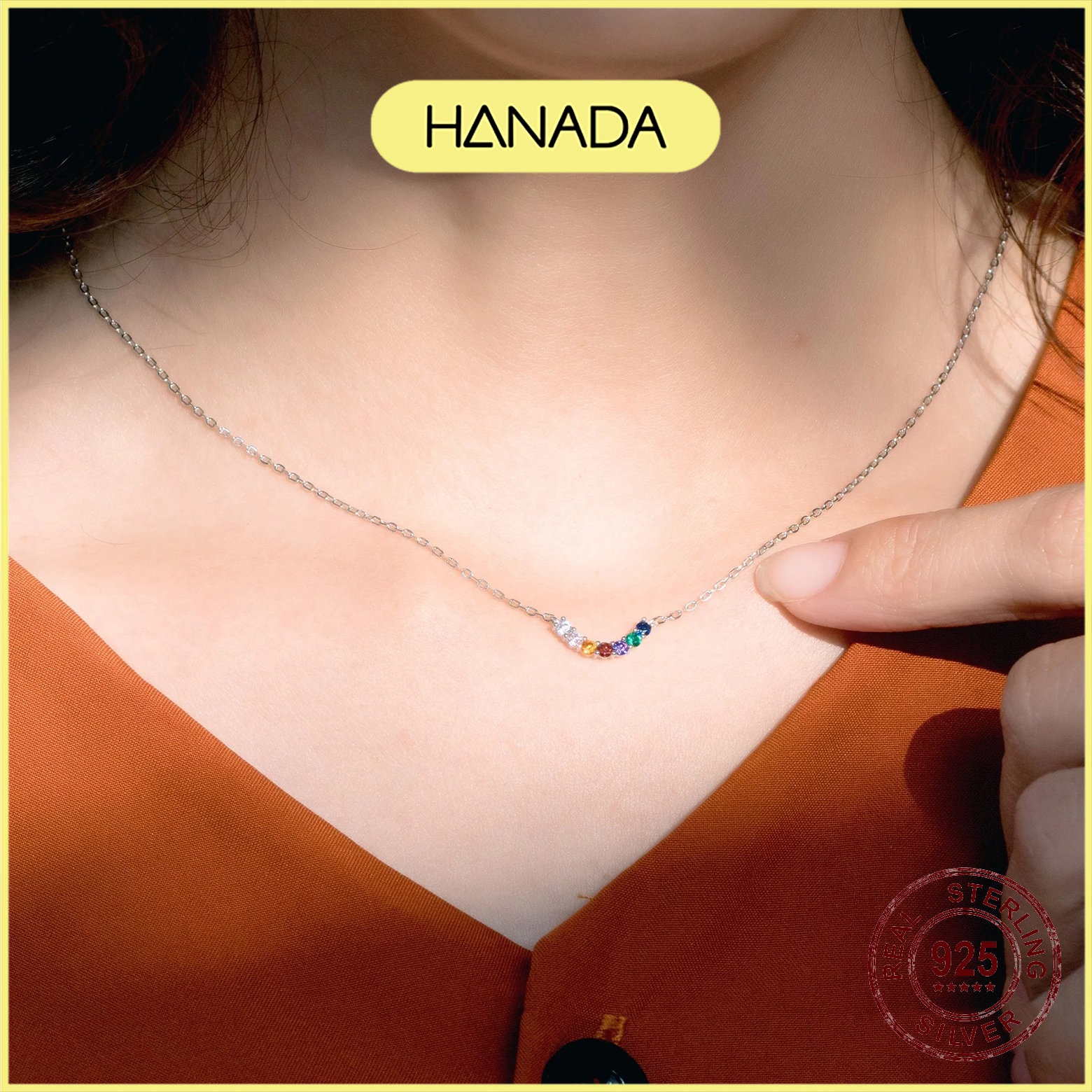 Dây Chuyền Bạc 925 Hanada  Cầu Vòng 0181