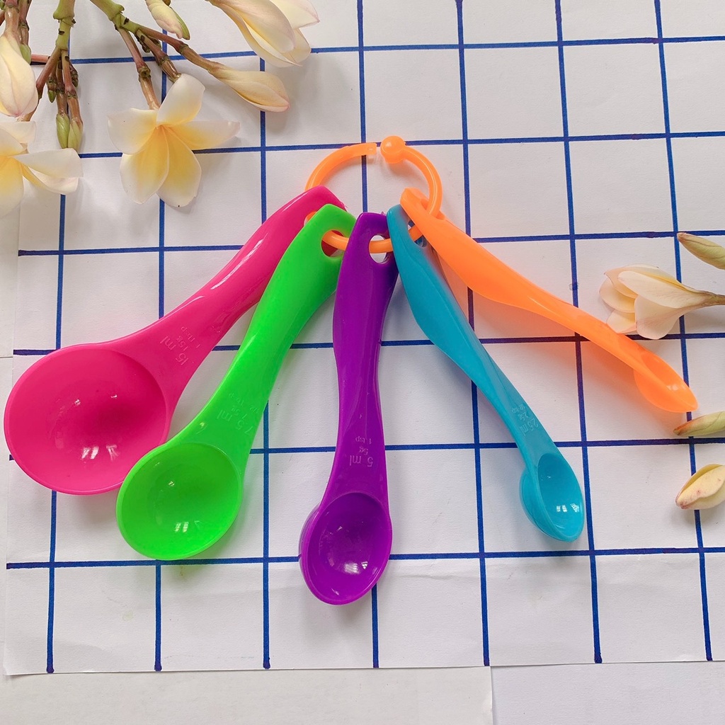 Bộ 5 thìa đong định lượng bột , gia vị , sữa - thìa định lượng pha chế