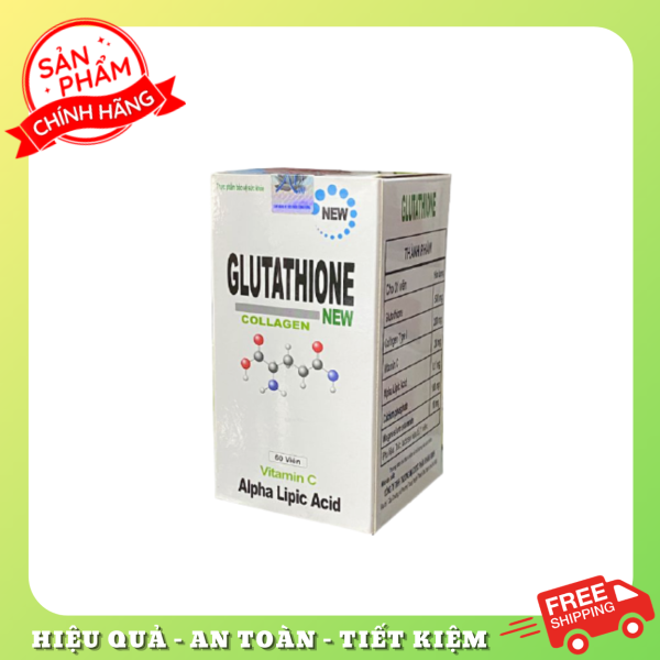 Viên uống trắng da Glutathione Collagen New hộp 60 viên ngăn ngừa lão hóa, thu nhỏ lỗ chân lông
