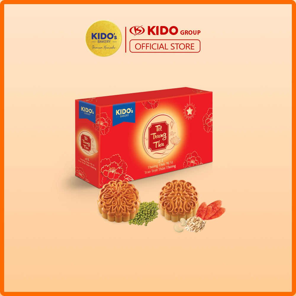 [GIAO 2H HCM]  Bánh Trung Thu KIDO’s Bakery Thu Như Ý - Đỏ (hộp 4 bánh 150g)