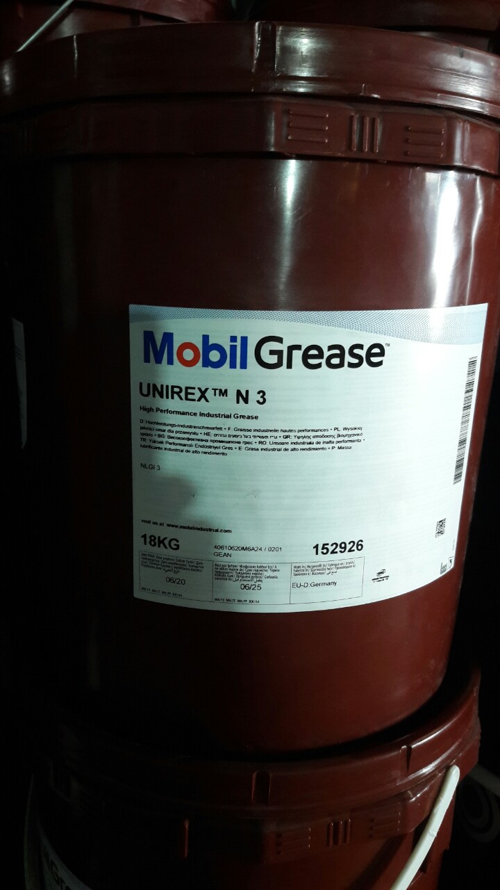 [HCM][Trả góp 0%]Mỡ chịu nhiệt Mobigrease Unirex N3 (18kg) - Mỡ bôi trơn Mobilgrease