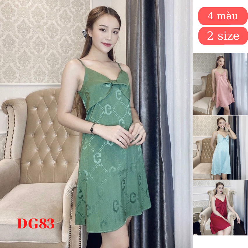 Silk Brocade Nightgown, Sizes from (40-57kg) Mdg80- Thoi Trang Nale