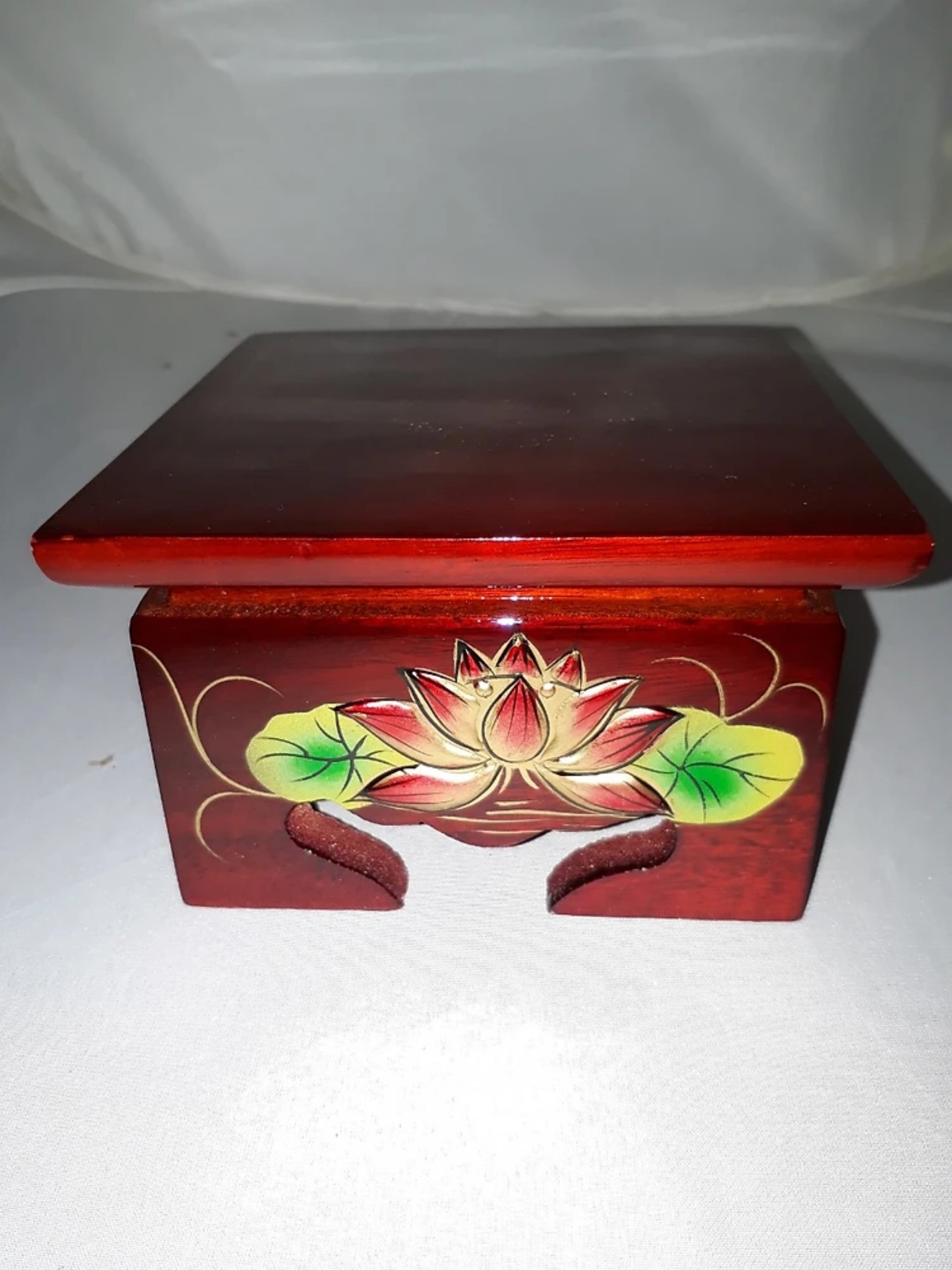 Đế Vuông Kê Tượng Hoa Sen 10x10x7 cm