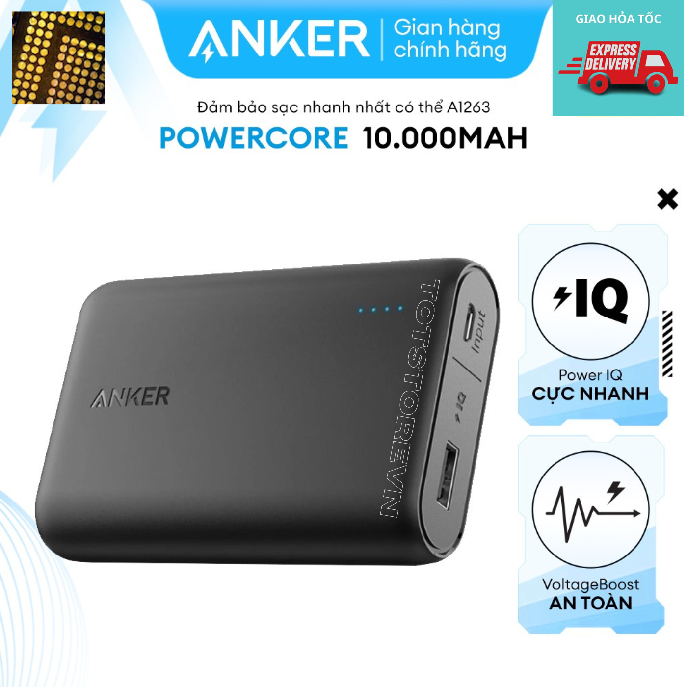 Sạc dự phòng Anker POWERCORE 10000MAH - A1263 màu đen mới 100% | Lazada.vn