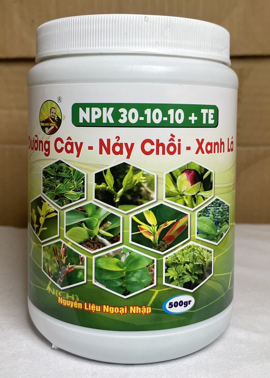 Phân bón vi lượng npk 30-10-10+te dưỡng cây-nảy chồi- xanh lá - chai 500 gram bomax