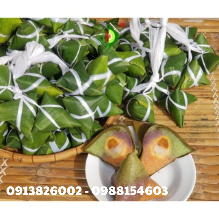 Bánh Ú Ba Màu nhân mặn (Bánh ú Sắc)  [Bánh tét Trà Cuôn Hai Lý tại Trà Vinh]