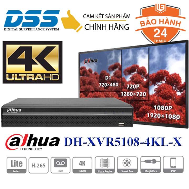 Đầu ghi hình camera 8 kênh 4mpx Full 4K Dahua DH-XVR5108HS-4KL-X DSS Việt Nam
