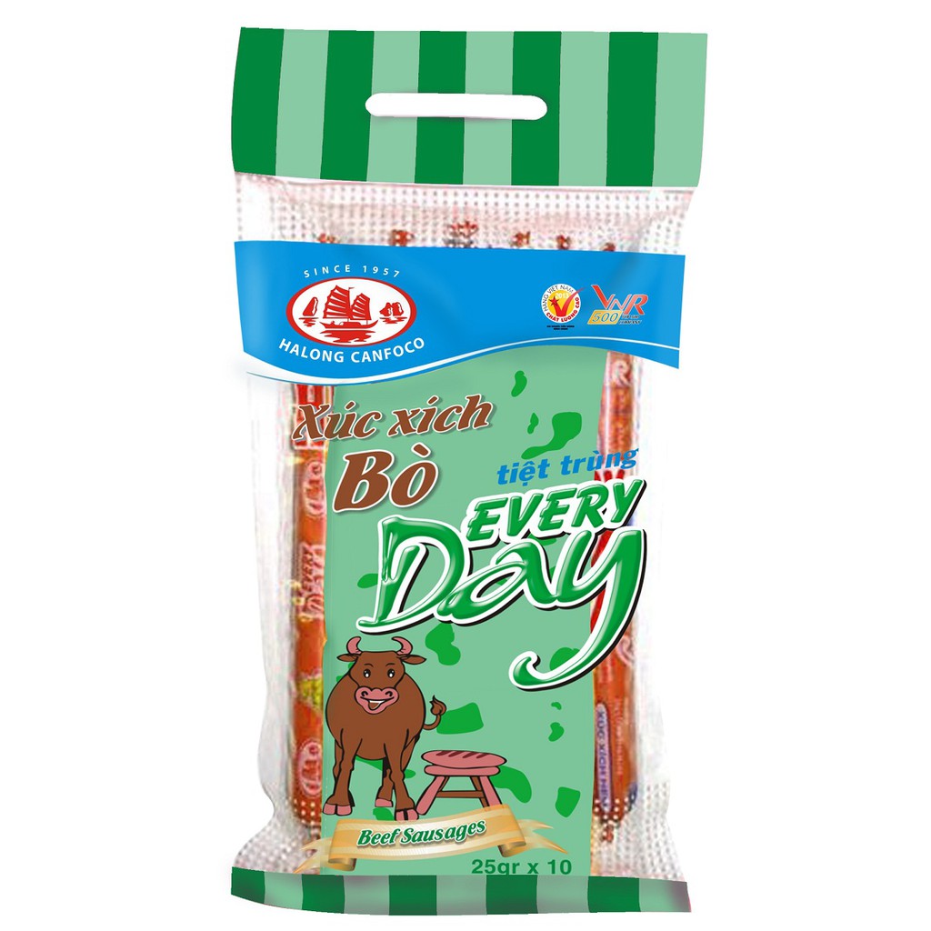 Xúc xích Hạ Long ăn liền EveryDay (10 cây) - Bò