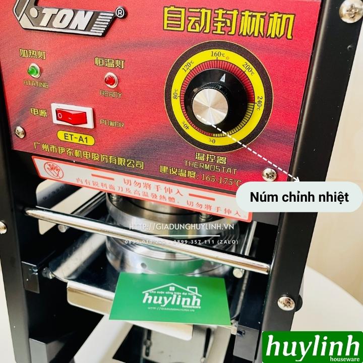 Máy dập nắp cốc bán tự động ETON ET-A1 [Tự động dập nắp - tự động cuộn màng] [Máy ép miệng ly Eton A1]