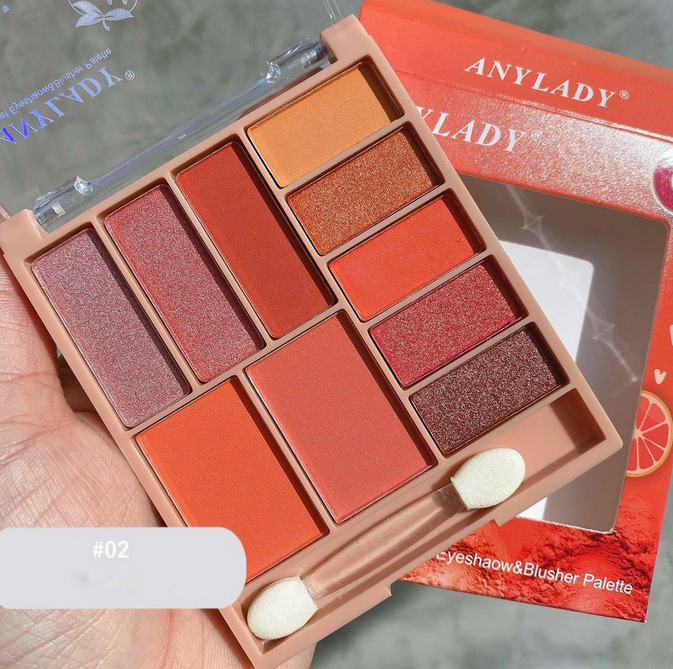 Phấn mắt Anylady 10 ô có má hồng