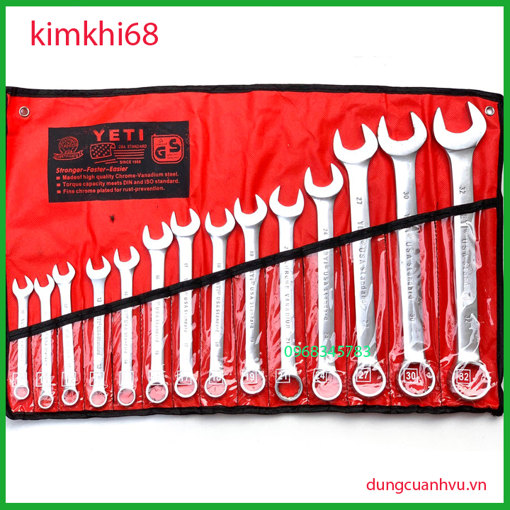 Bộ cờ lê 14 chi tiết 10- 32mm (khoá vòng miệng)