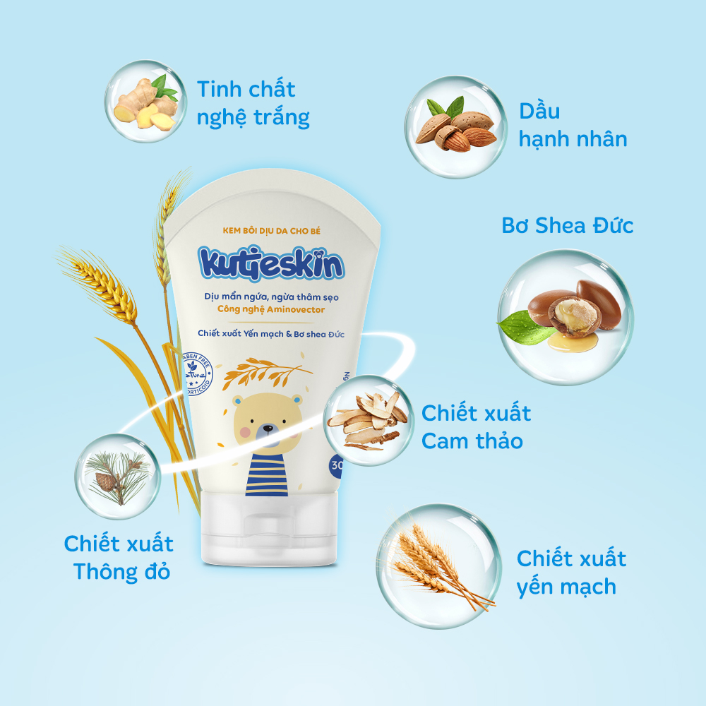 Kutieskin 30gr - Kem mẩn ngứa – hăm  ( muỗi đốt côn trùng cắn)