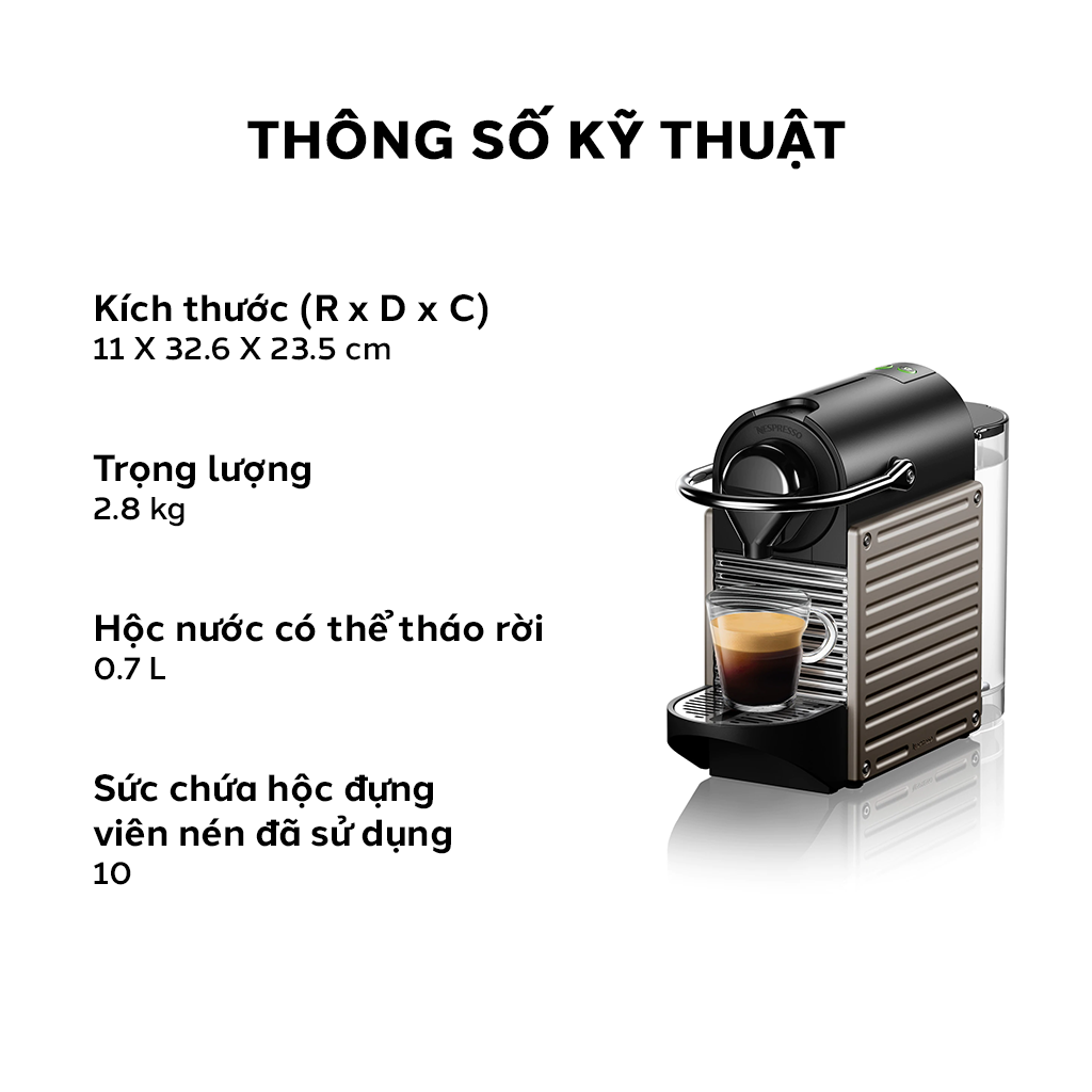 Nespresso Pixie Coffee Capsule Machine - Titan