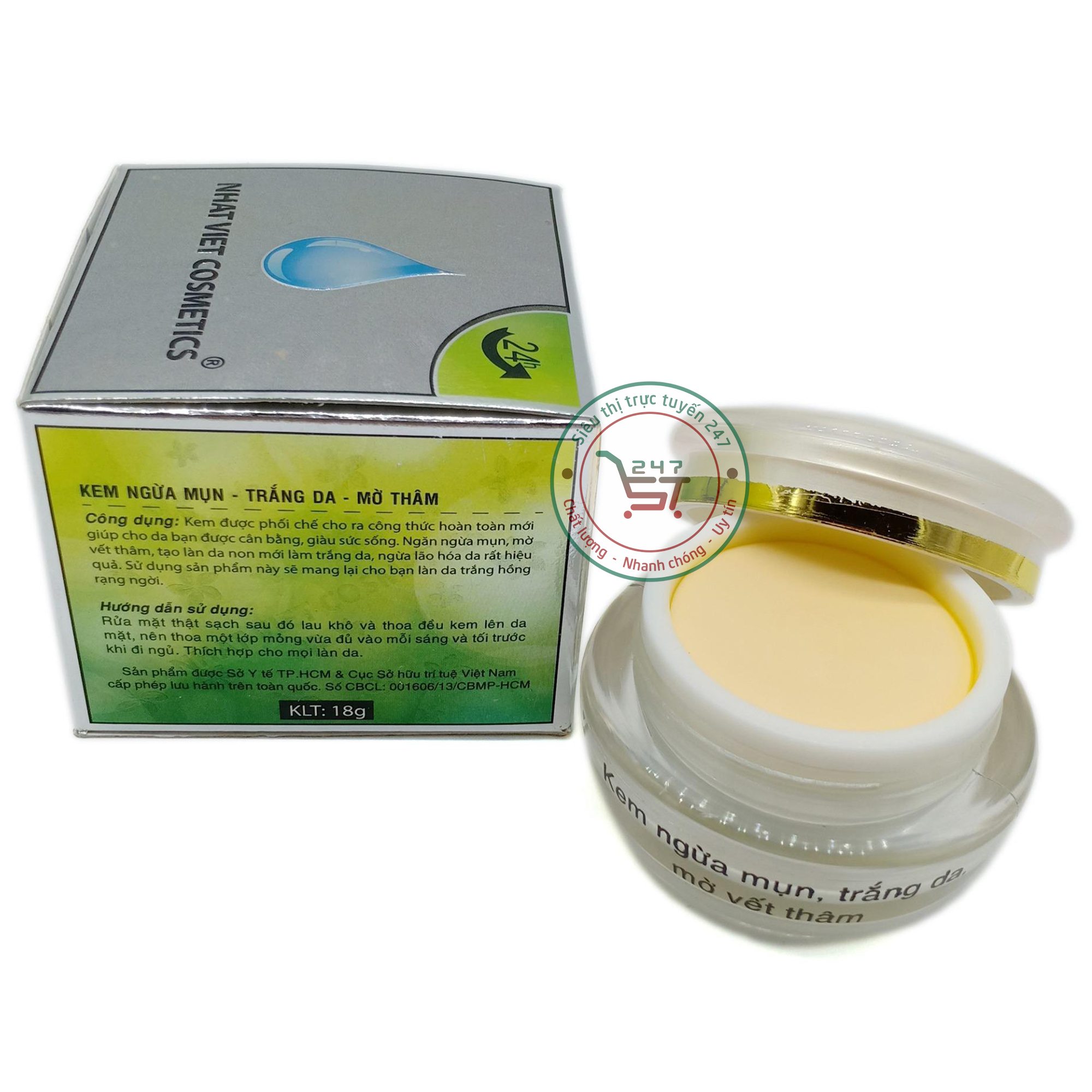 Kem ngừa mụn - Trắng da - Mờ thâm Erons 18g chăm sóc da tại nhà hiệu quả