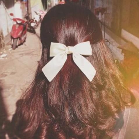 Kẹp / Buộc Tóc Nơ Lụa Satin Cao Cấp Đơn Giản- Nơ Buộc Tóc Cài Tóc Tiểu Thư- Phụ Kiện Tóc Nữ