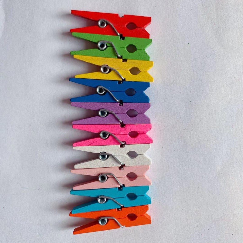 Kẹp gỗ nhiều màu dài 3cm