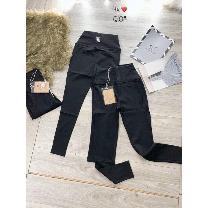 Quần Legging Wang Cạp Cao Nịt Eo Siêu Cấp chất umi Dày Dặn Co Giãn Đa Chiều Tốt
