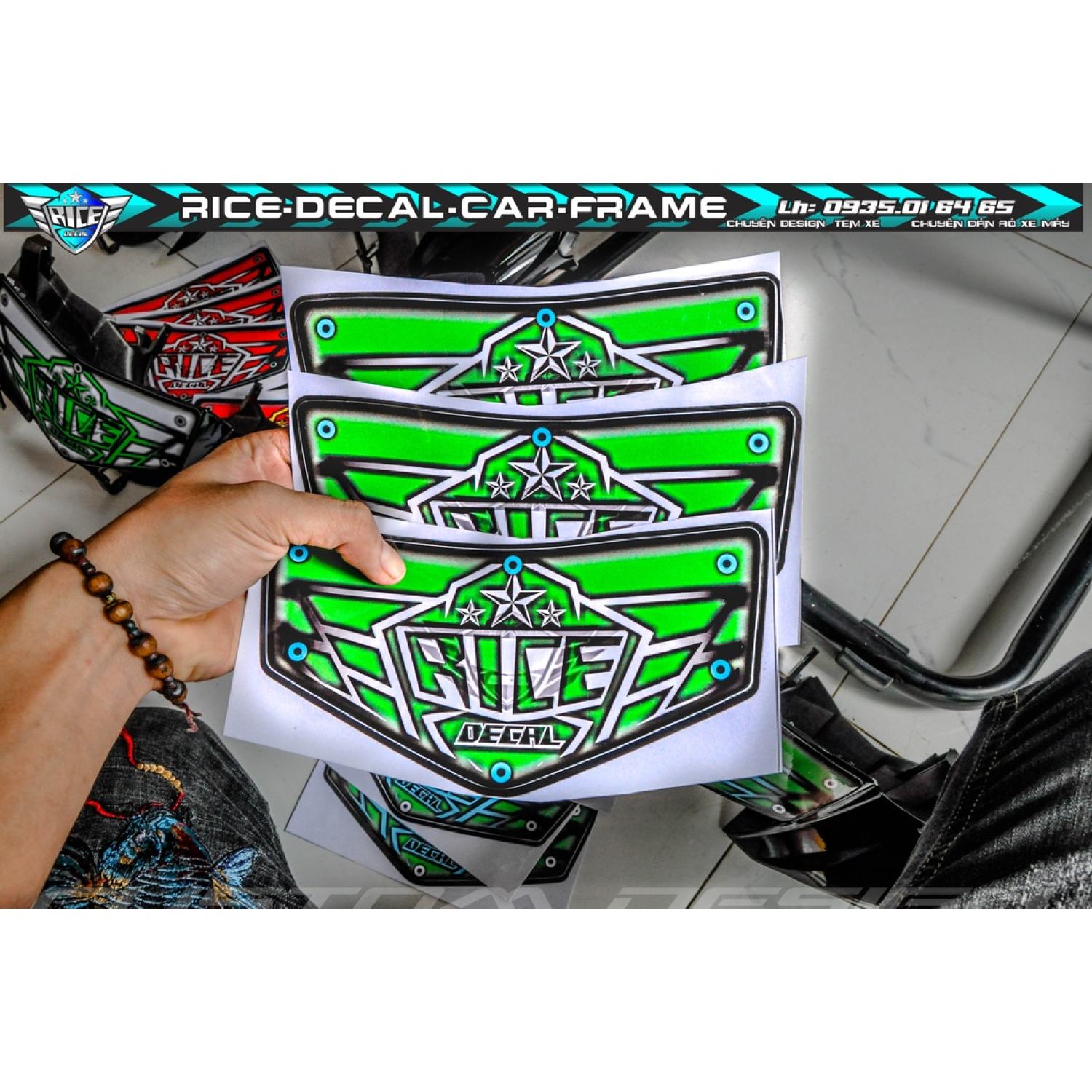 Tem Dán Hộp Đầu Sirius Sihello Đen Logo Rice decal ( Nhiều màu)