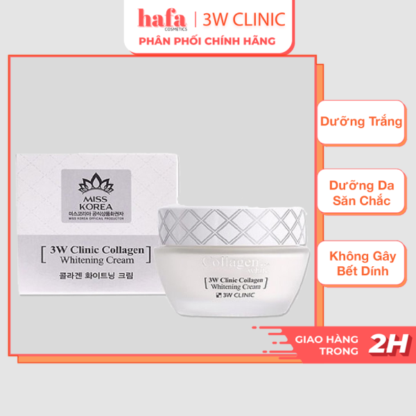 Kem Dưỡng Trắng Da, Bổ Sung Collagen 3W CLinic  Collagen Whitening Cream 60ml _ 3W Clinic Chính Hãng cao cấp