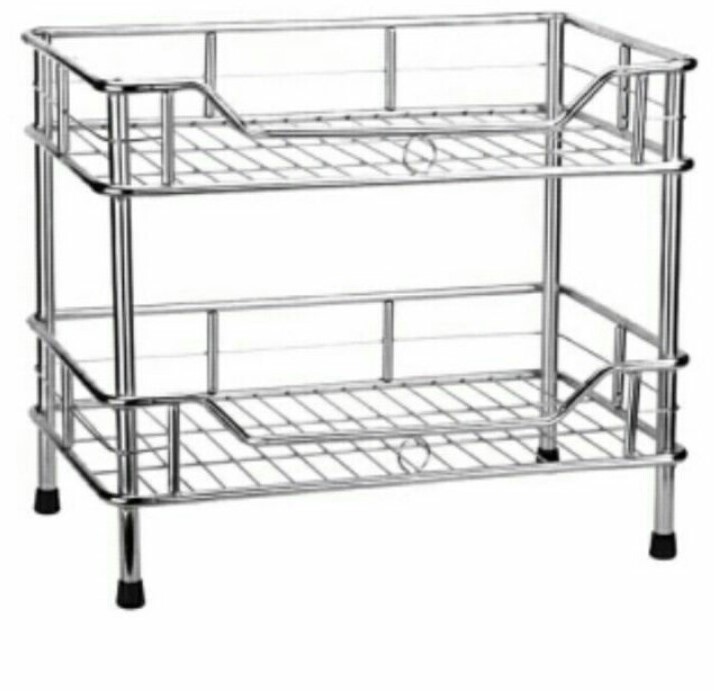 KỆ CHÉN LY 2 TẦNG 50X40X47 DXRxC INOX CAO CẤP