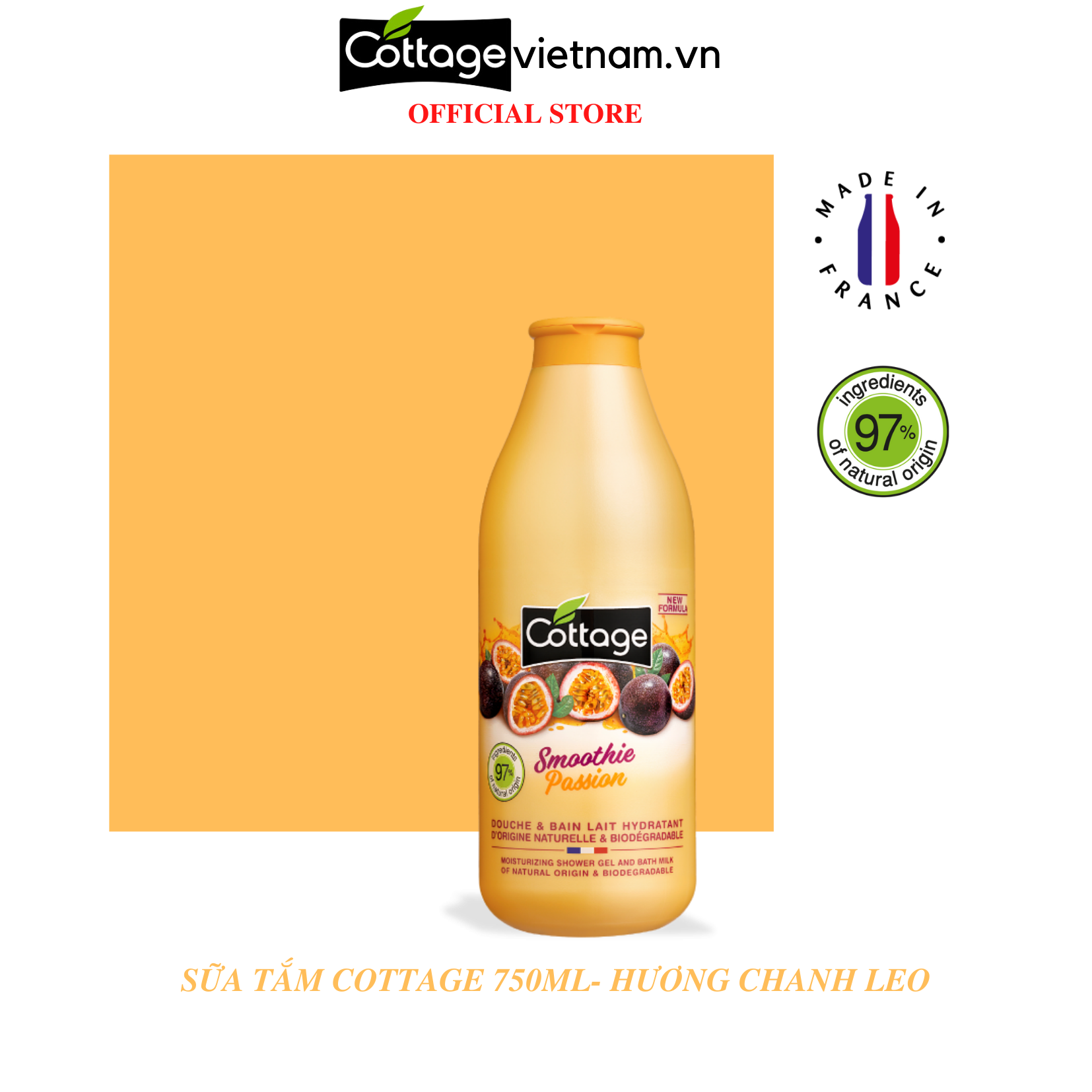 [Chai lớn 750ml-Đủ mùi]- Sữa tắm Cottage chính hãng của Pháp