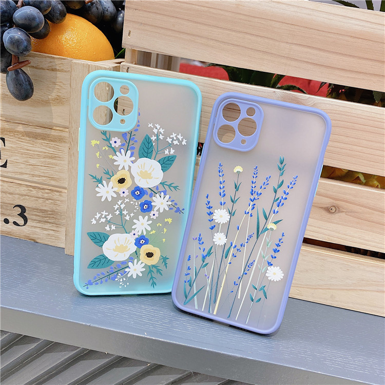 Ốp Lưng Nhám Chống Sock Va Đập Bảo Vệ Camera Flowers