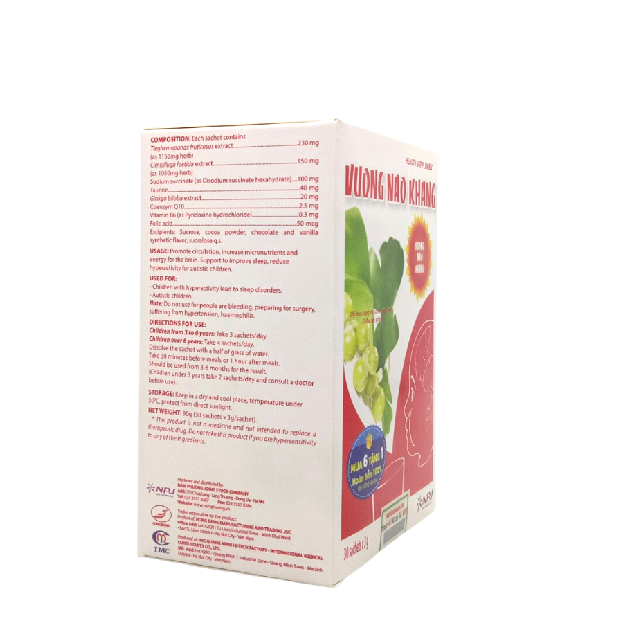 (CHÍNH HÃNG) VƯƠNG NÃO KHANG - Thực phẩm bảo vệ sức khỏe.
