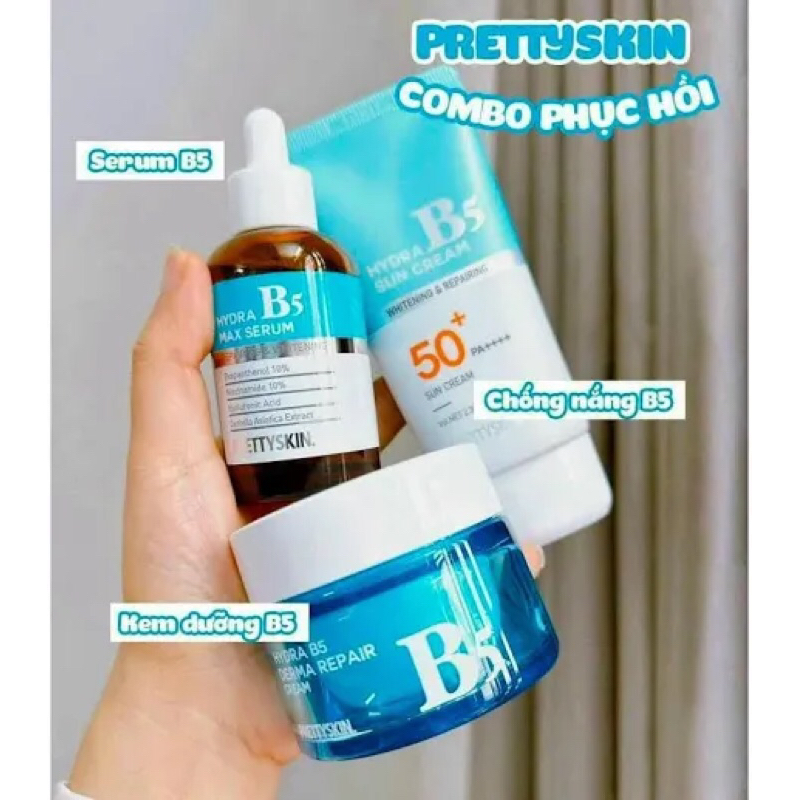 Dưỡng trắng chống nắng-kem chống nắng b5+serum b5+kem dưỡng ẩm b5. pretyskin