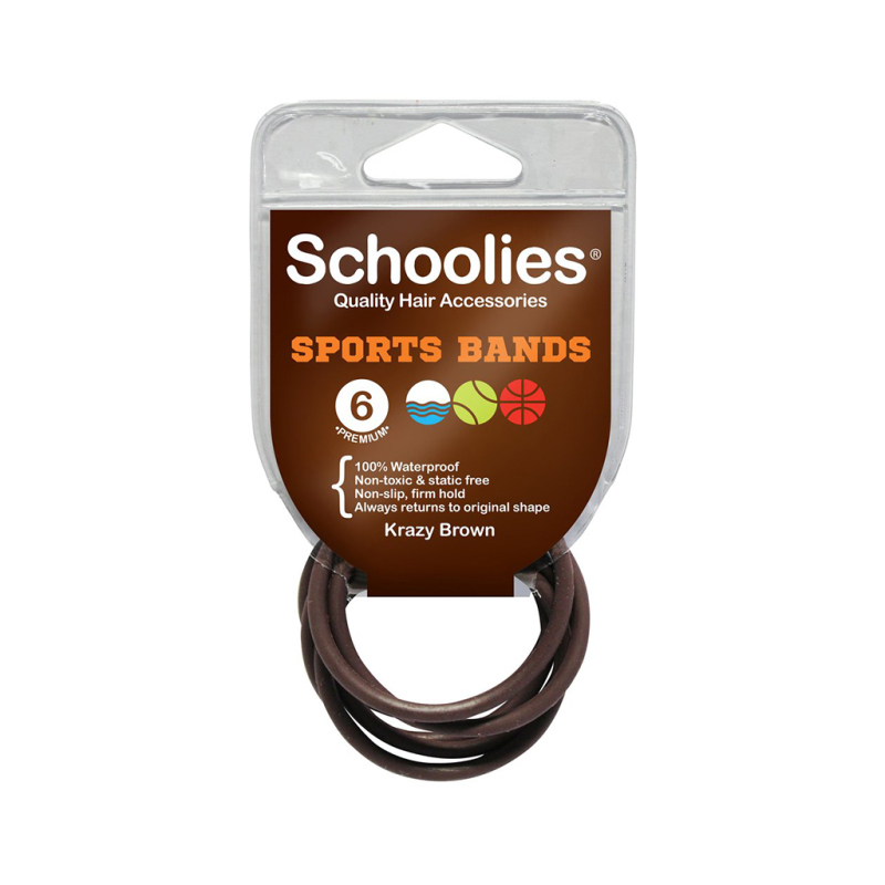 6 dây cột thể thao Schoolies Úc nhiều màu cho bé, chất liệu co giãn tốt, êm chân tóc, không thấm nước