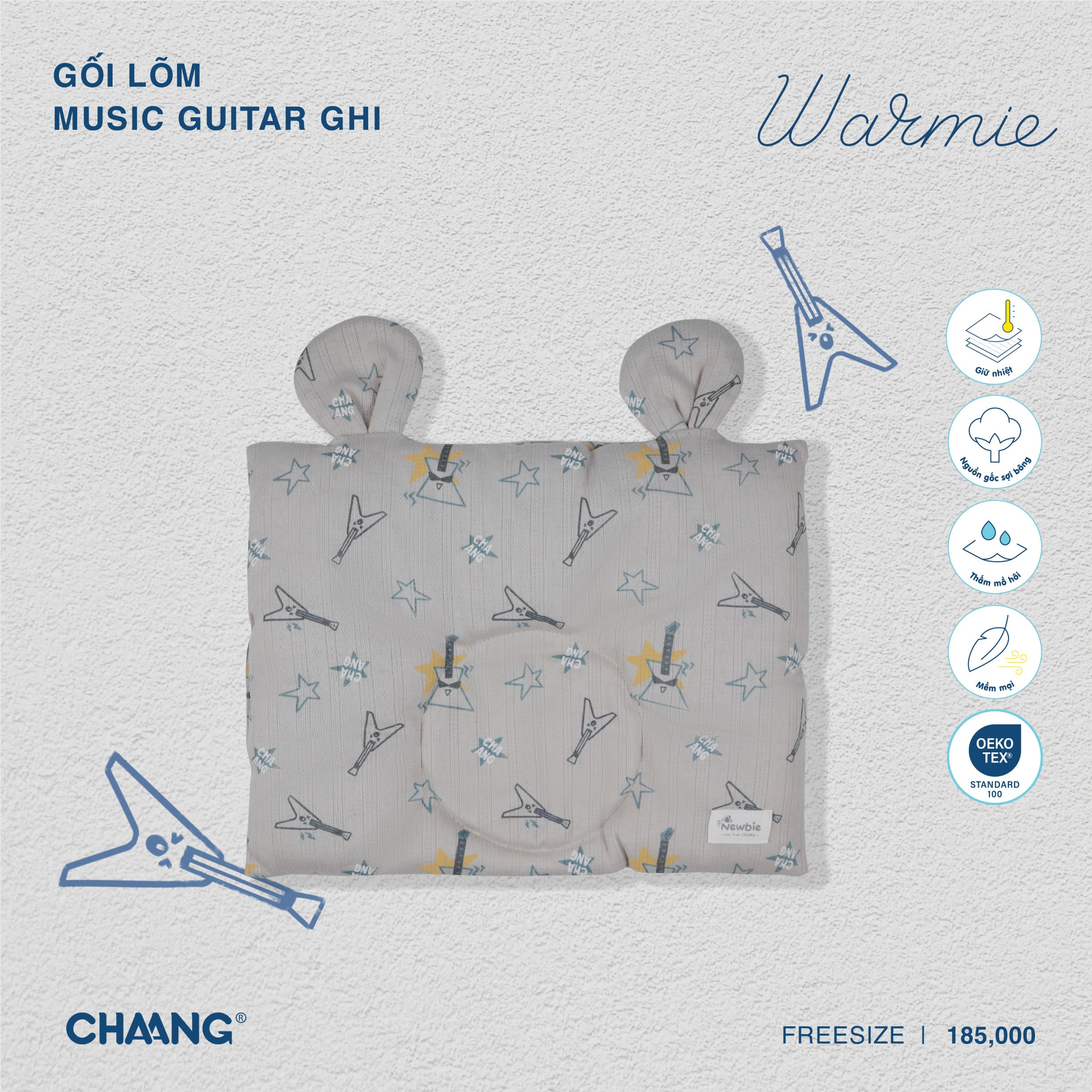 [CHAANG] Gối lõm cho bé sơ sinh Music Chaang