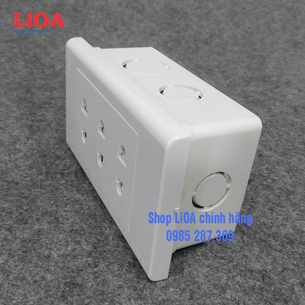 Combo ổ cắm điện ba 2 chấu 16A LiOA (3520W) - Âm tường