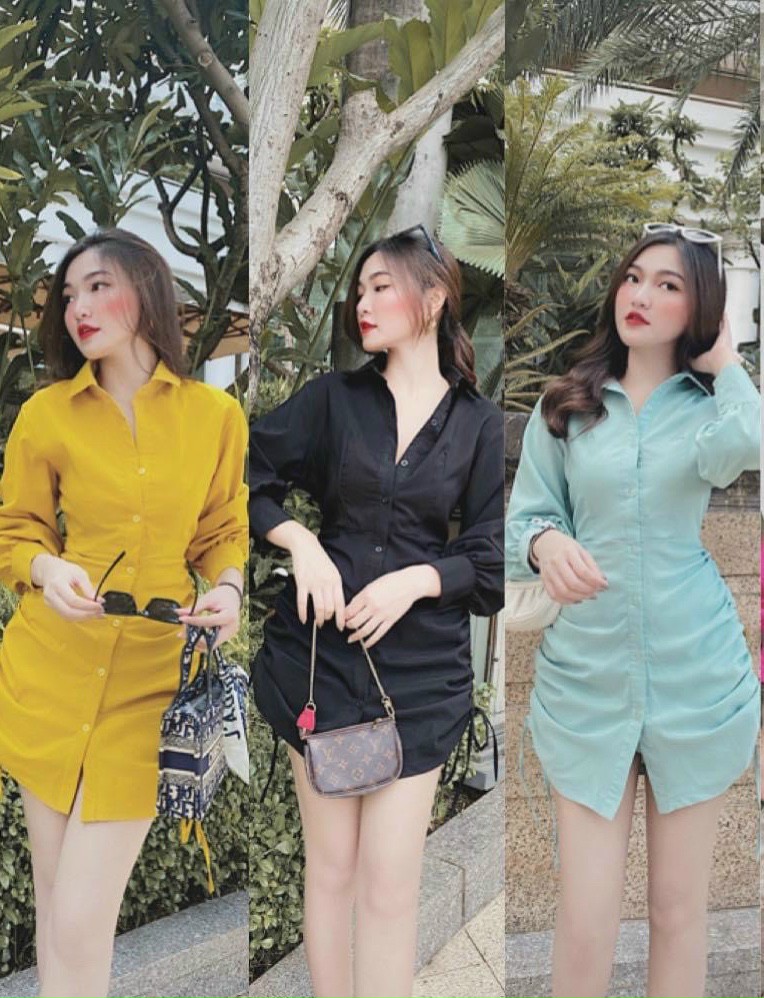 SÉT ÁO Sơmi DÁNG DÀI DÂY RÚT 2 BÊN (CÓ QUẦN D.X )