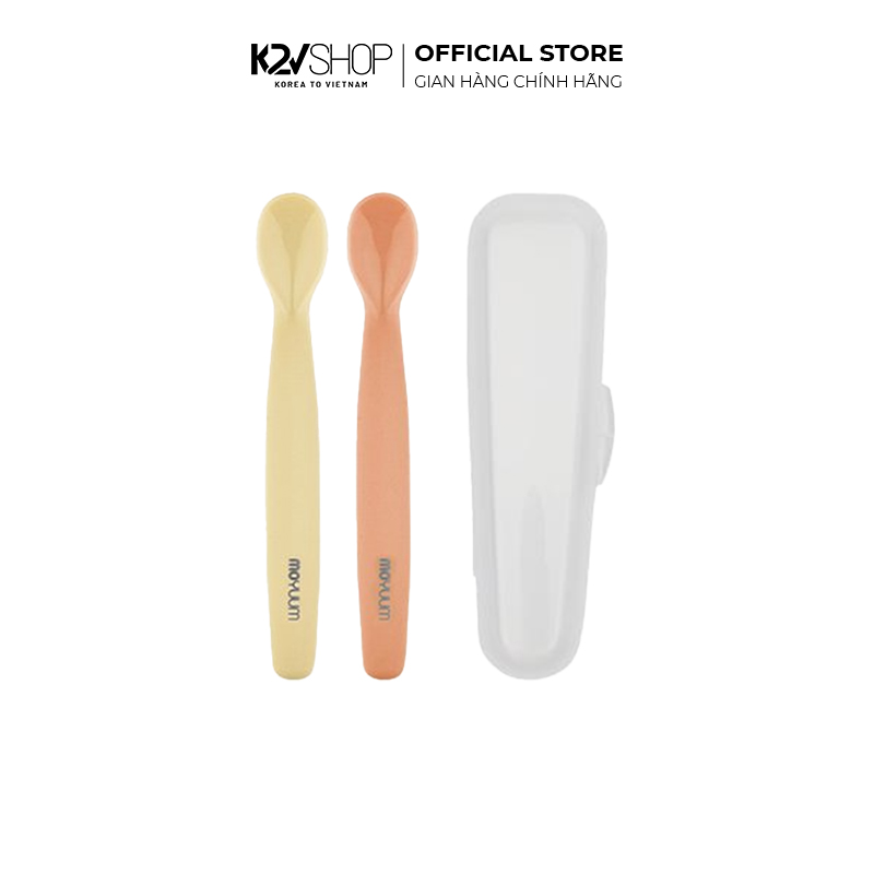 [K2V Shop] Muỗng Ăn Dặm Moyuum Silicone Bé Từ 6 Tháng (2 Cái/Hộp)