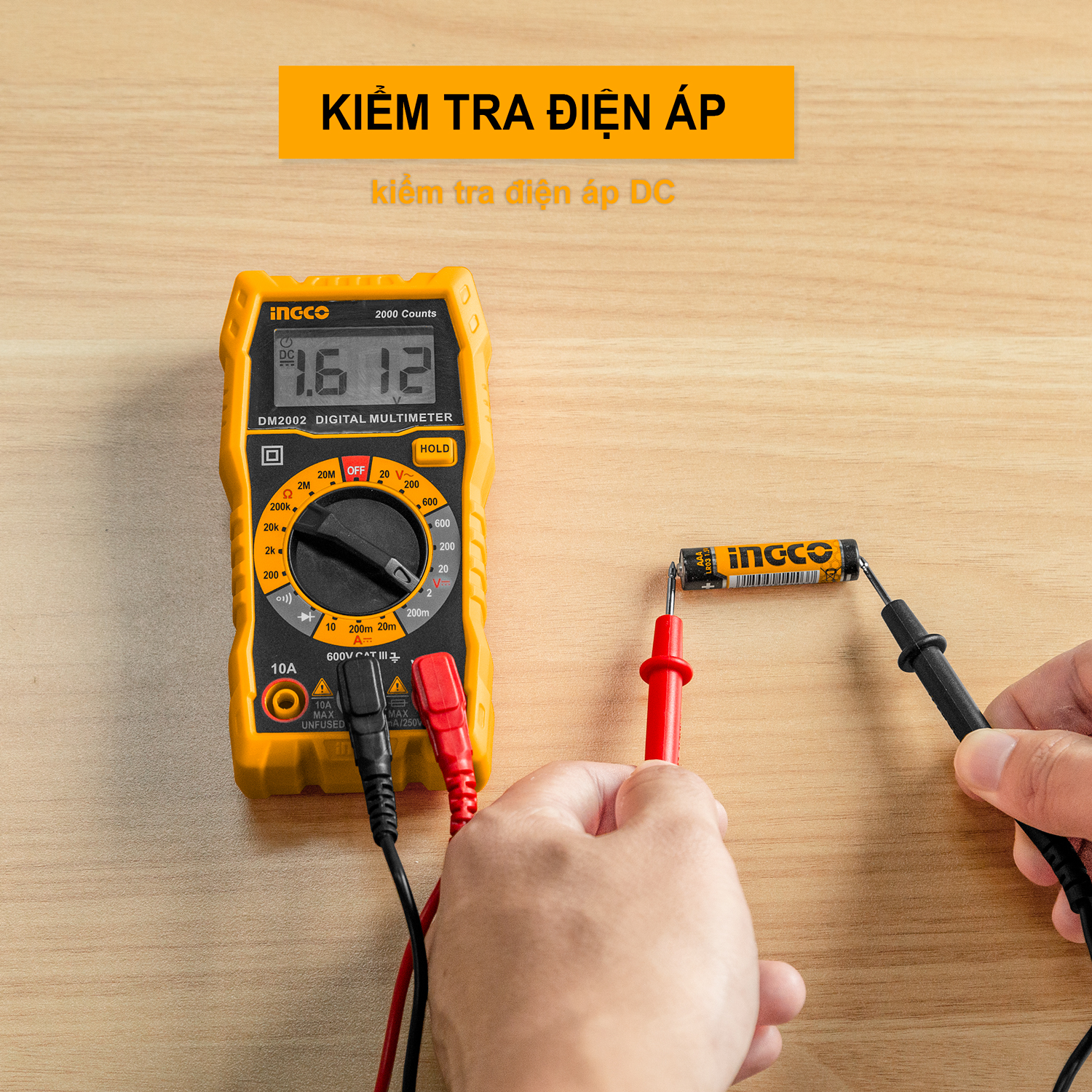 INGCO DM2002 "Đồng hồ đo điện vạn năng (2000 số đếm)