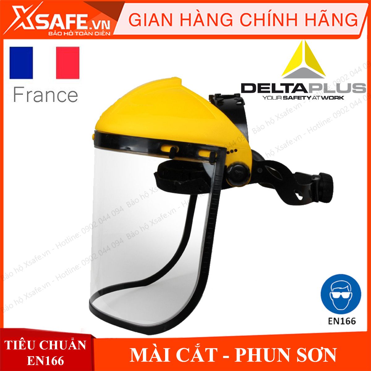 Mặt nạ mài cắt Deltaplus Balbi2 kính bảo hộ chống văng bắn hóa chất bảo vệ mắt mũi miệng