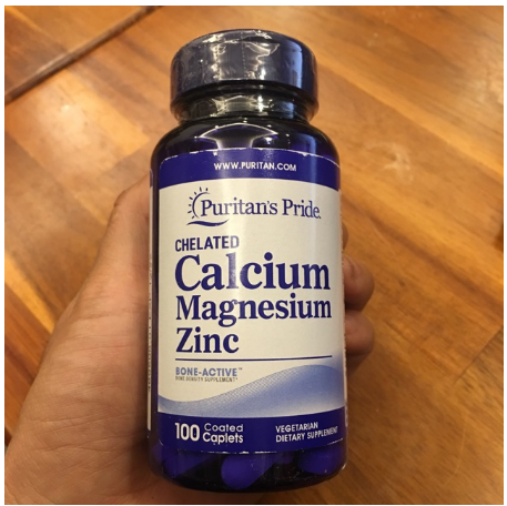 Viên uống giúp tăng chiều cao Chelated Calcium Magnesium Zinc 100v của puritan’s Pride