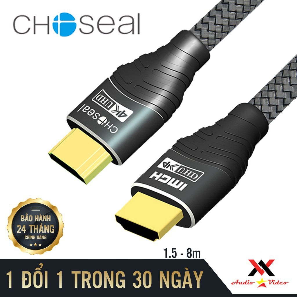 Cáp HDMI Choseal 2.0 4K Cao Cấp loại tròn 5m dành cho Tivi máy tinh 3D 4k