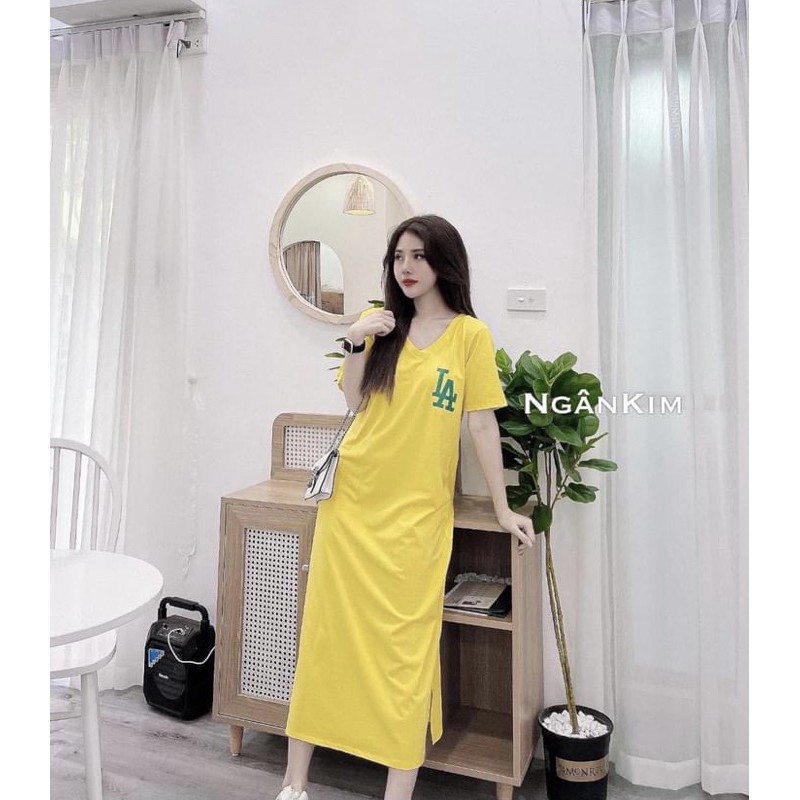 Váy suông - Đầm suông LA đan lưng dáng dài