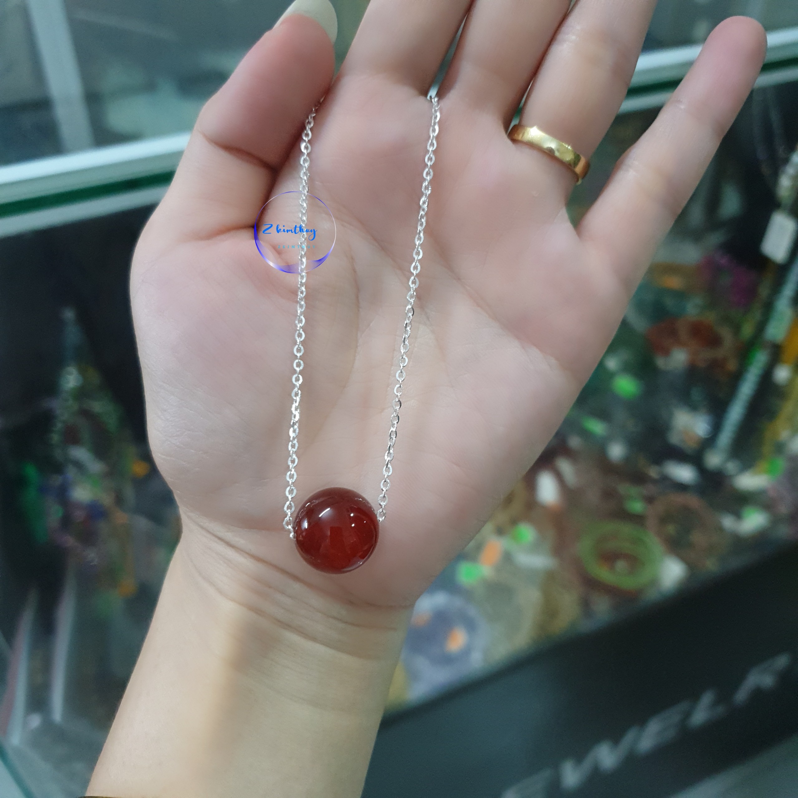 Dây chuyền Bạc Ngoc trai thật nước ngọt