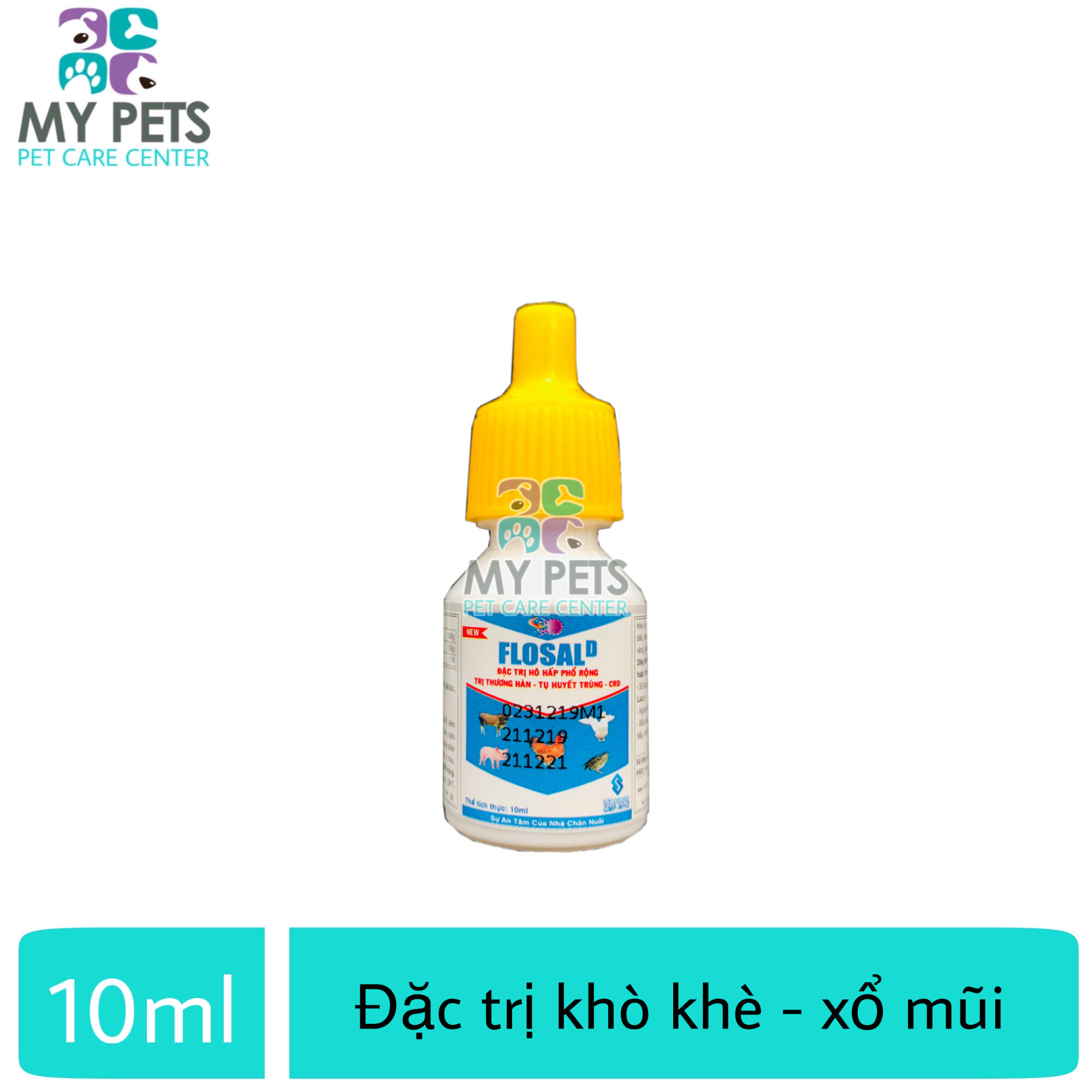 Flosal - D  khò khè tụ huyết trùng cho chim cảnh gà đá - lọ 10ml