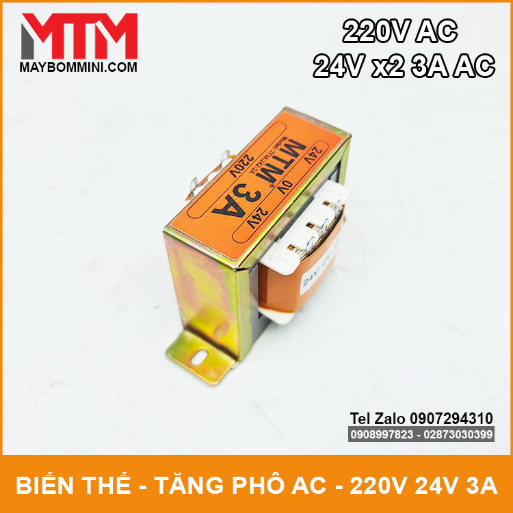 Biến thế 220V ra 24V AC 3A đôi MTM