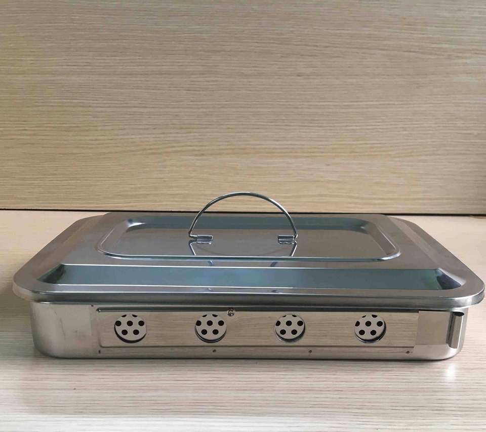 [Hộp Sản 20x30x5] Hộp hấp dụng cụ y tế Inox hình chữ nhật - Có lỗ, có quai sách tiện lợi [ Chất Lượng, Giá Tốt ]