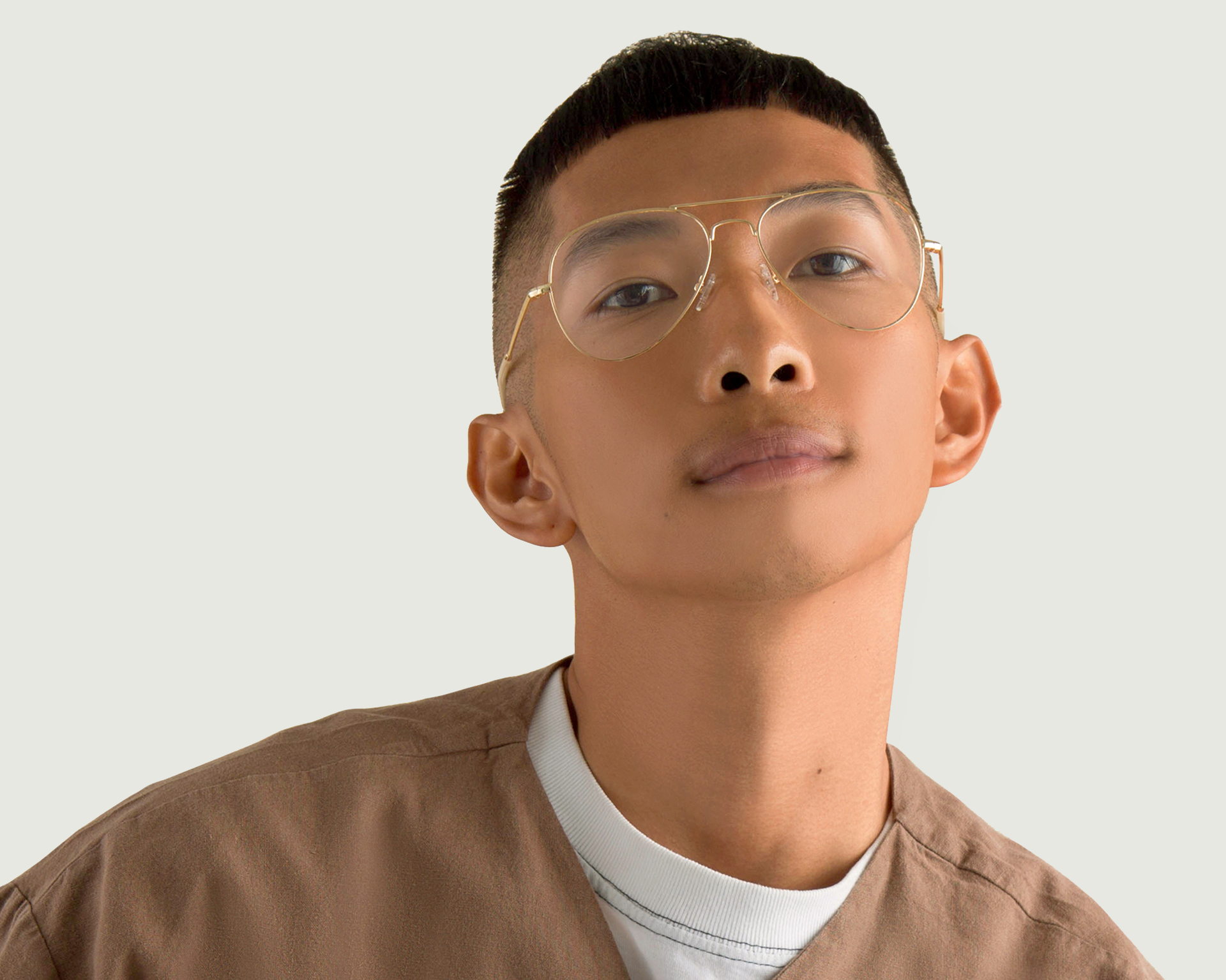 Gọng Kính Cận Sunnies Studios Phi Công Kline White Gold