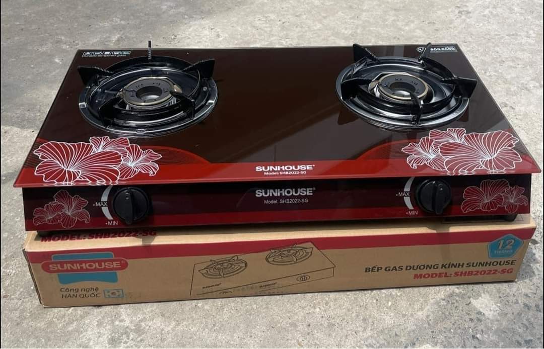 Bếp Gas đôi Sunhouse mặt kính cao cấp