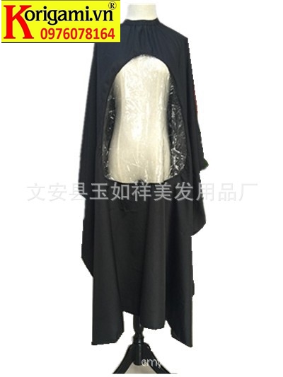 ÁO CHOÀNG CẮT TÓC CÓ KÍNH - Đen