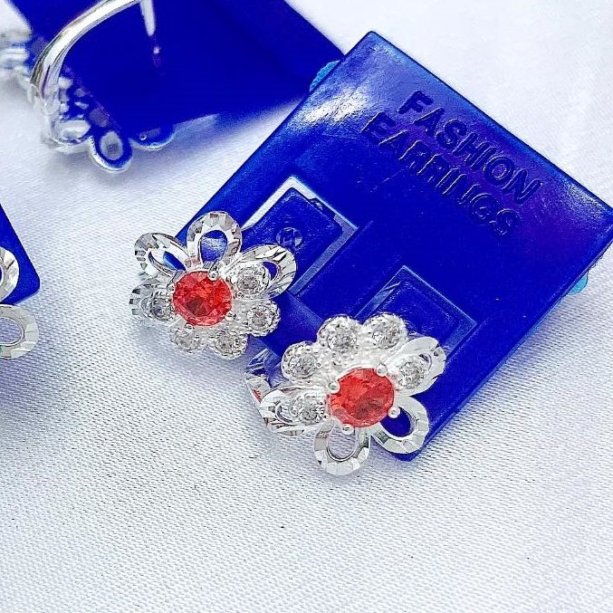 Bông tai bạc ta đính đá MS60
