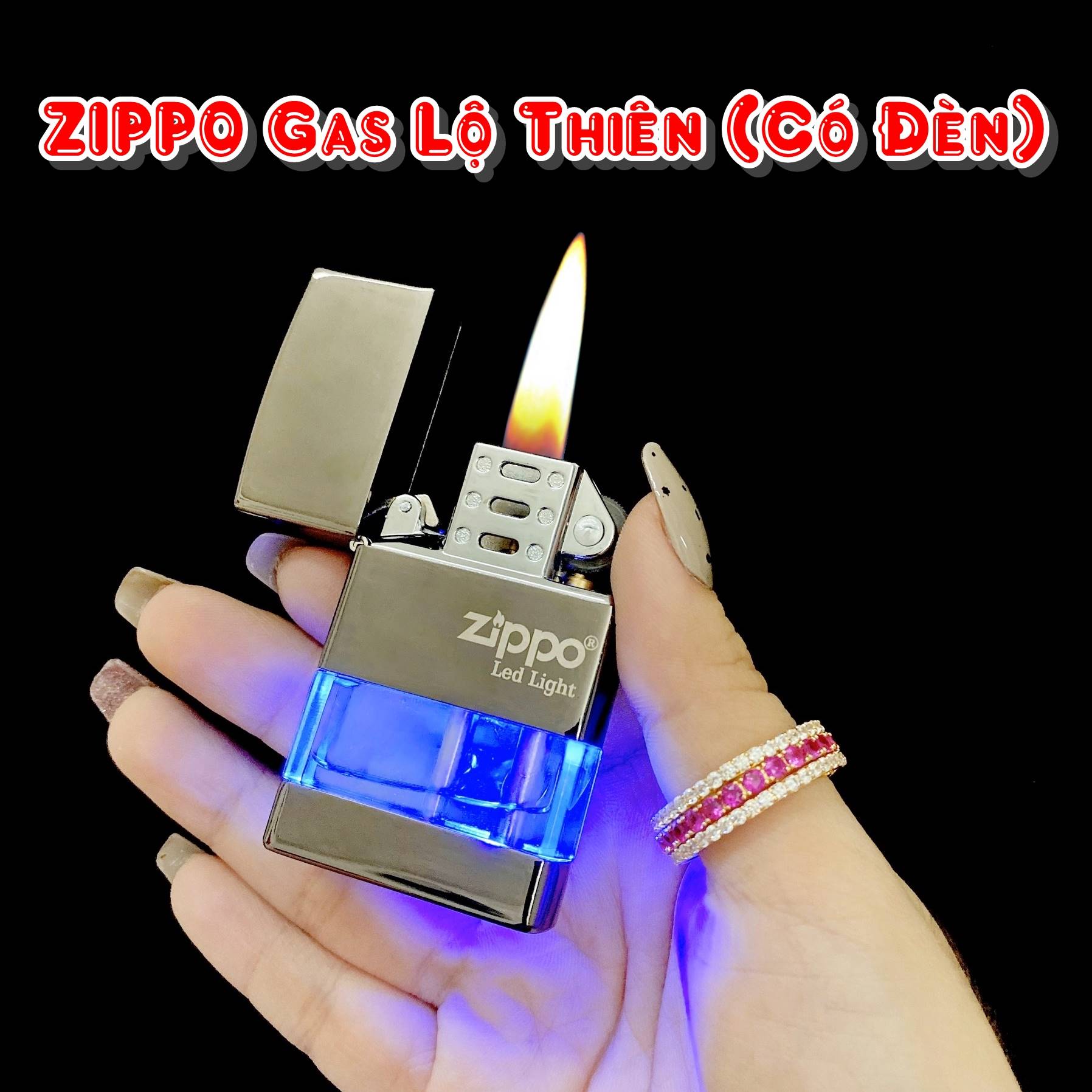 BẬT LỬA- ZIP_PO- GAS LỘ THIÊN (CÓ ĐÈN ) - (XÀI GAS)