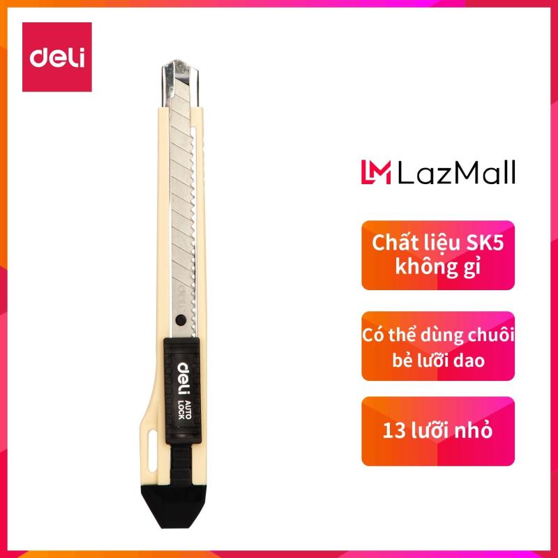 Mua DELI Dao rọc giấy Lưỡi dao hợp kim SK5, Hệ thống khóa thủ công, kèm theo dụng cụ bẻ lưỡi dao thiết kể ở đuôi/vàng/ 2 chiếc WD10150