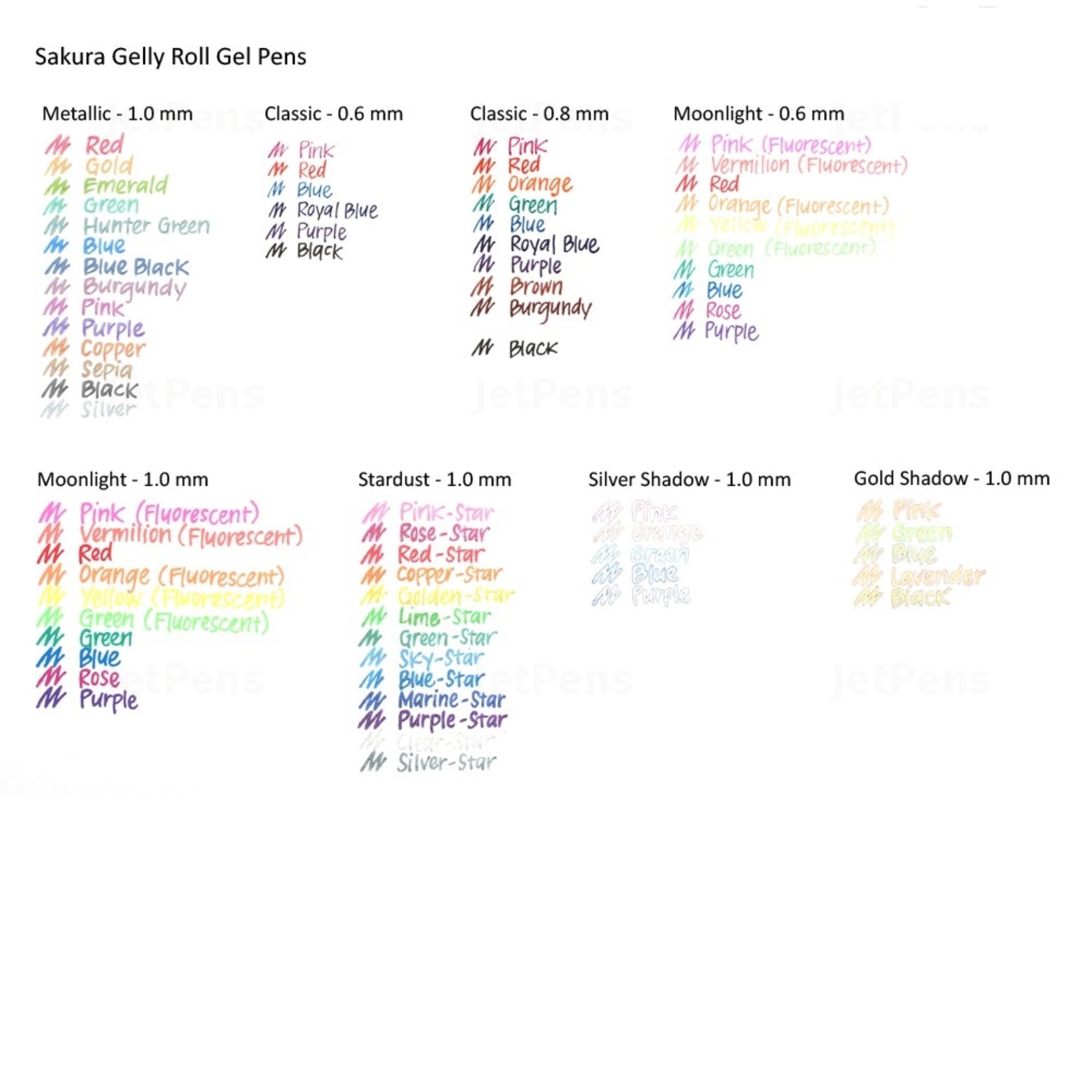 [HCM]BÚT GEL SAKURA GELLY ROLL MOONLIGHT (BÚT PHÁT SÁNG NHIỀU MÀU)