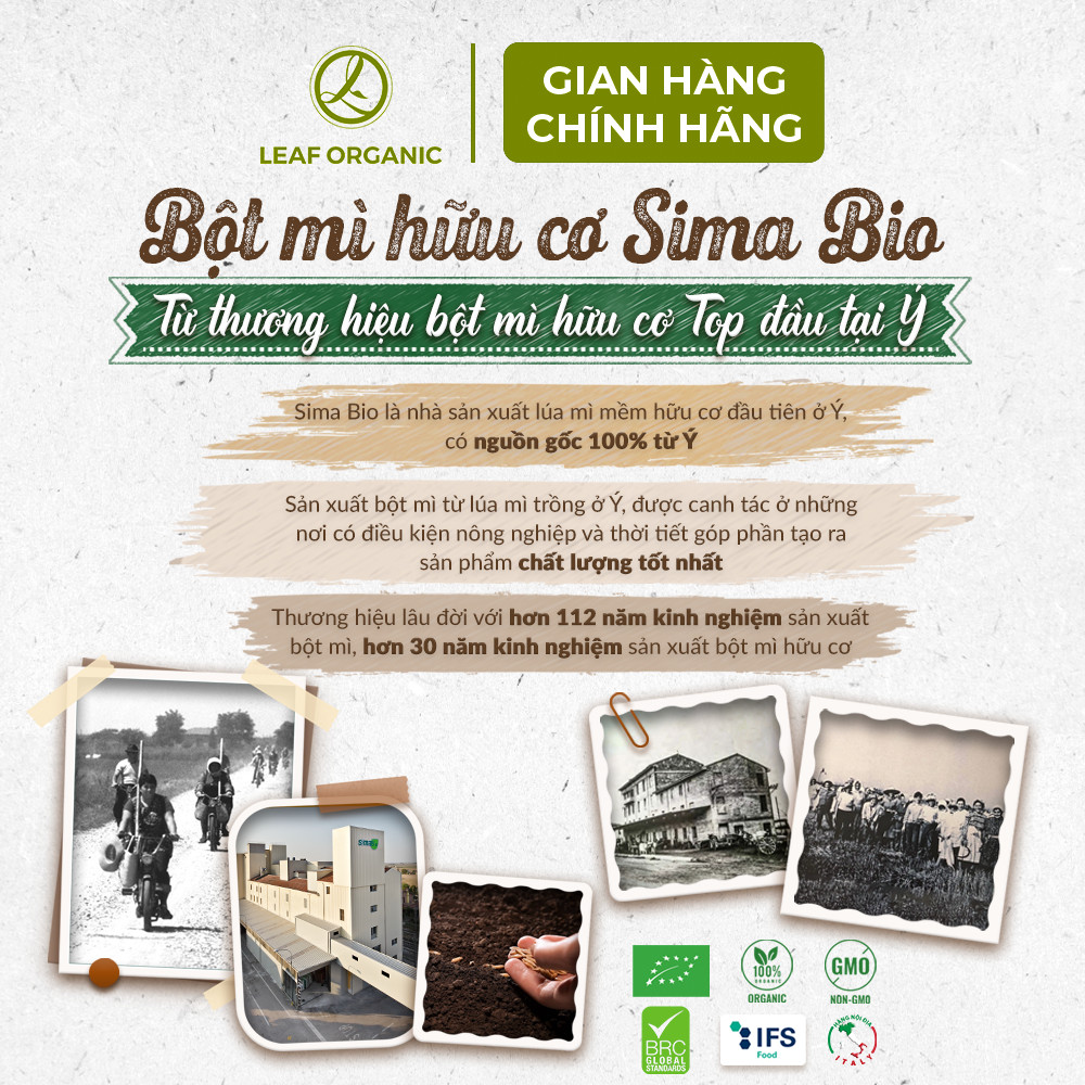 BỘT MÌ HỮU CƠ SimaBio 1kg